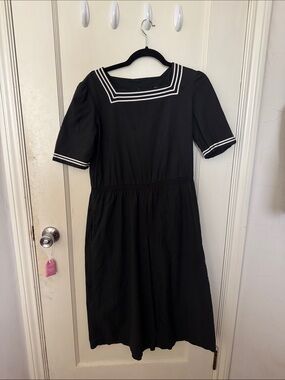Black Jumpsuit with White Sailor Trim